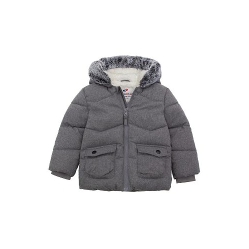 Rokka&Rolla Baby Boys Sherpa Lined Puffer Jacket Warm Winter Coat with Hood for Newborn Infants