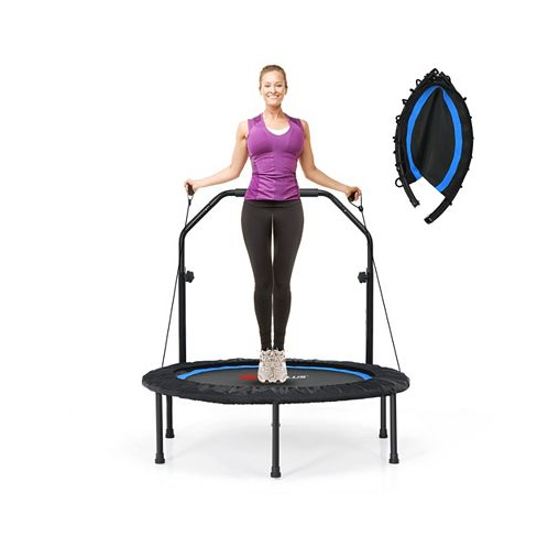 Costway 40 Foldable Adjustable Trampoline Fitness Rebounder with Resistance Bands Home Gym