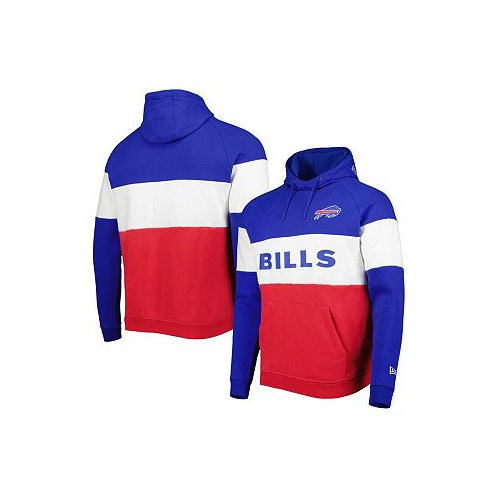 New Era Mens Red Buffalo Bills Colorblock Current Pullover Hoodie