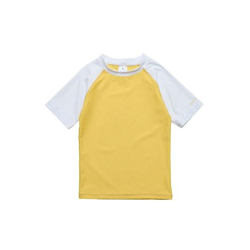 Snapper Rock Toddler Child Boys Yellow White Sleeve Sustainable SS Rash Top