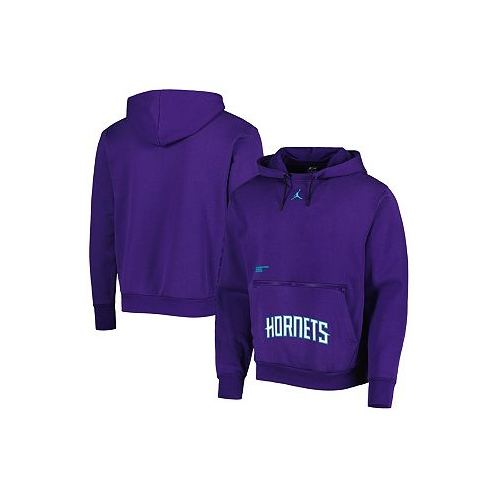 Jordan Mens Purple Charlotte Hornets Courtside Statement Edition Pullover Hoodie