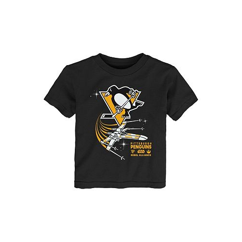 Outerstuff Toddler Boys and Girls Black Pittsburgh Penguins Star Wars Rebel Alliance T-shirt