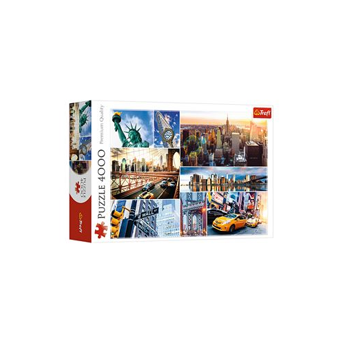 Red 4000 Piece Puzzle- New York - Collage or Trefl