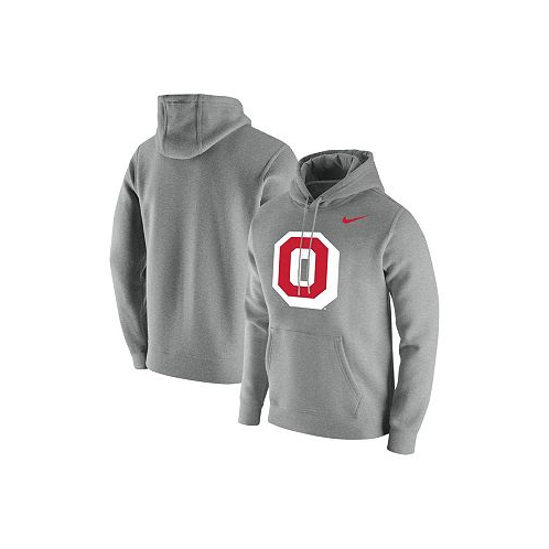 Nike Mens Heathered Gray Ohio State Buckeyes Vintage-Like School Logo Pullover Hoodie