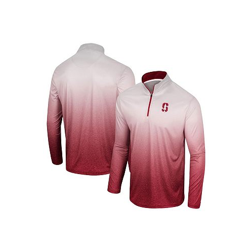 Colosseum Mens White and Cardinal Stanford Cardinal Laws of Physics Quarter-Zip Windshirt