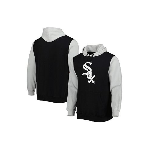 Stitches Mens Black Gray Chicago White Sox Team Pullover Hoodie