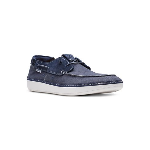 Clarks Mens Higley Tie Slip-On Canvas Boat Shoes