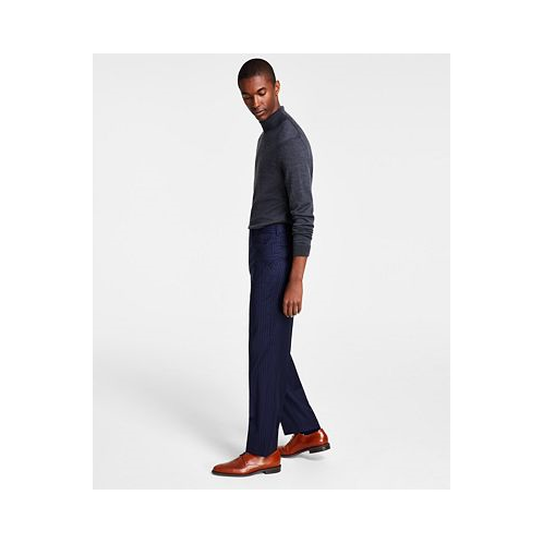Michael Kors Mens Plaid Classic-Fit Wool-Blend Stretch Suit Separate Pants