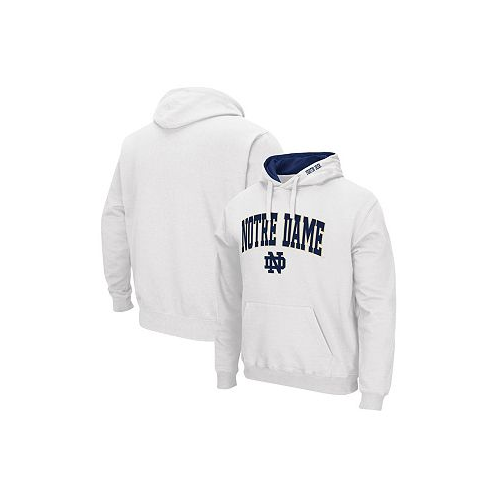 Colosseum Mens White Notre Dame Fighting Irish Arch and Logo 3.0 Pullover Hoodie