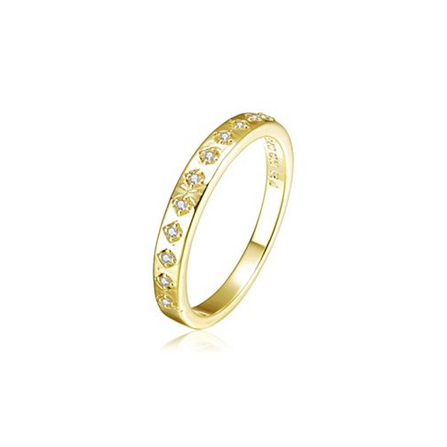 Rachel Glauber RA 14K Gold Plated Cubic Zirconia Band Ring