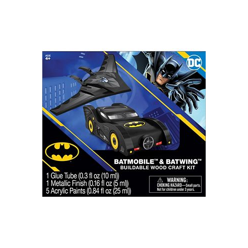 MasterPieces Puzzles Works of Ahhh... Craft Set Batman 2-pack Batmobile & Batwing Wood Craft Set