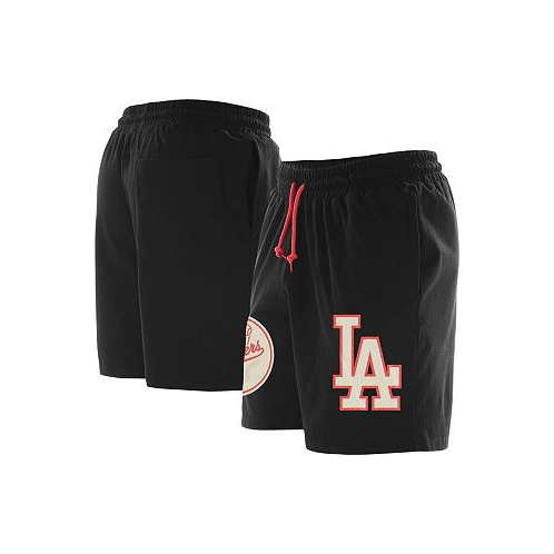 New Era Mens Black Los Angeles Dodgers Color Pack Knit Shorts
