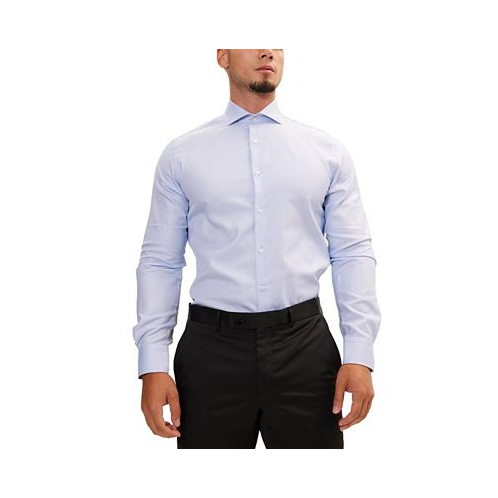 RON TOMSON Mens Modern Spread Collar Textured Fitted Shirt
