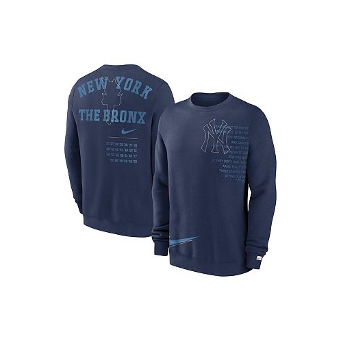 Nike Mens Navy New York Yankees Statement Ball Game Fleece Pullover Sweatshirt