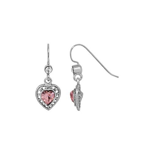 2028 Crystal Heart Drop Earrings