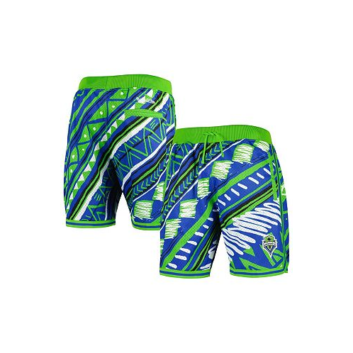 Mitchell & Ness Mens Blue Seattle Sounders FC Tribal Fashion Shorts
