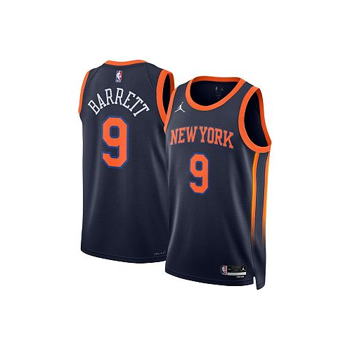 Jordan Mens RJ Barrett Navy New York Knicks Swingman Jersey - Statement Edition