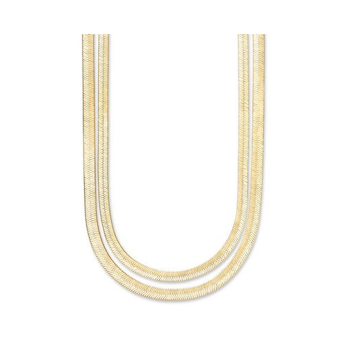 On 34th Gold-Tone 2-Row Chain Necklace 16 to 17 + 2 extender