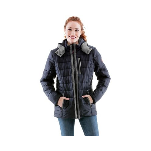RefrigiWear Womens Pure-Soft Lightweight Insulated Jacket with Removable Hood