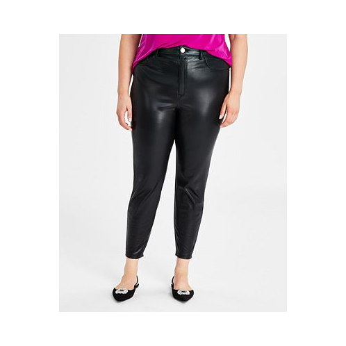 I.N.C. International Concepts Plus Size High Rise Faux Leather Skinny Pants