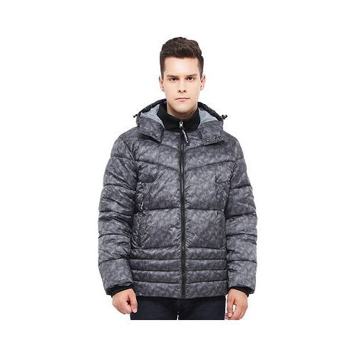 Rokka&Rolla Mens Heavyweight Quilted Hooded Puffer Jacket Coat