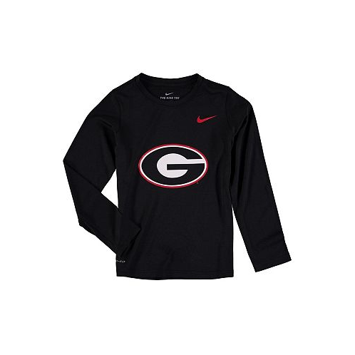 Nike Big Boys Heathered Black Georgia Bulldogs Legend Logo Long Sleeve Performance T-shirt