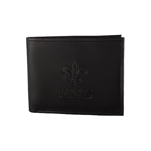 Evergreen Enterprises Mens Black New Orleans Saints Hybrid Bi-Fold Wallet