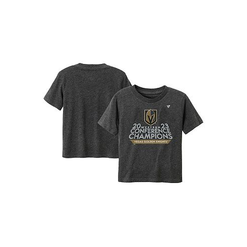 Fanatics Toddler Boys and Girls Heather Charcoal Vegas Golden Knights 2023 Western Conference Champions Locker Room T-shirt