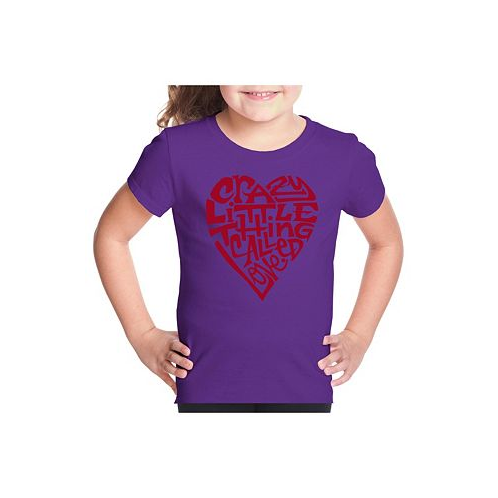 LA Pop Art Big Girls Word Art T-shirt - Crazy Little Thing Called Love