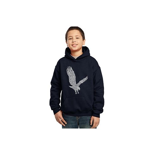 LA Pop Art Big Boys Word Art Hooded Sweatshirt - Eagle