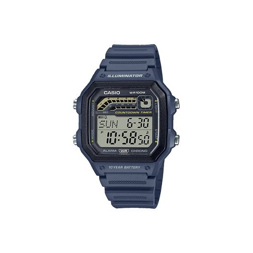 Casio Mens Digital Blue Resin Watch 42.1mm WS1600H-2AV