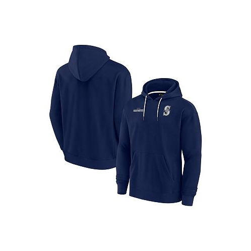 Fanatics Signature Mens and Womens Navy Seattle Mariners Super Soft Fleece Pullover Hoodie