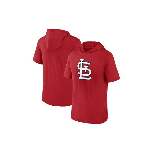 Fanatics Mens Red St. Louis Cardinals Short Sleeve Hoodie T-shirt