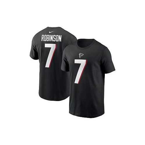 Nike Mens Bijan Robinson Black Atlanta Falcons 2023 NFL Draft First Round Pick Player Name and Number T-shirt