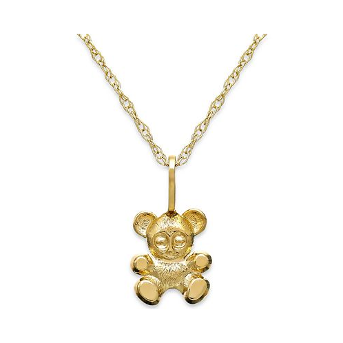 Macys Childrens Teddy Bear Teddy Bear Pendant Necklace in 14k Gold