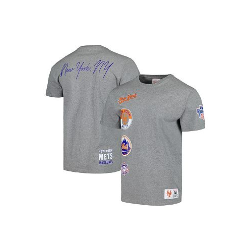Mitchell & Ness Mens Heather Gray New York Mets Cooperstown Collection City Collection T-shirt