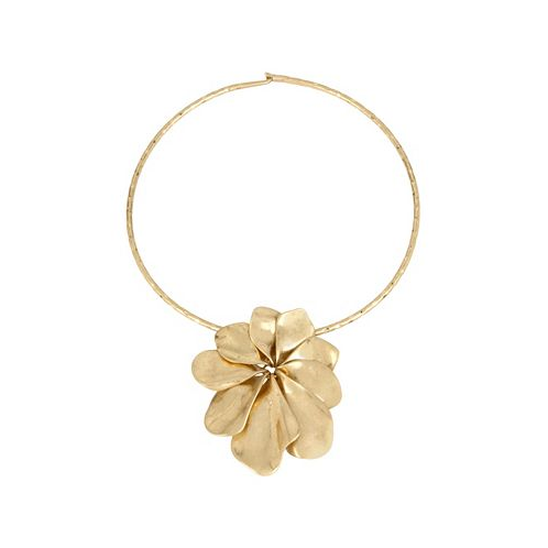 Robert Lee Morris Soho Gold Flower Pendant Wire Necklace