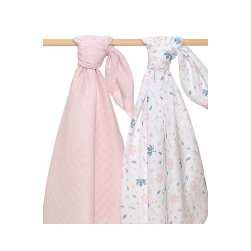 Living Textiles Baby Girls Floral Muslin Swaddle Blankets Pack of 2