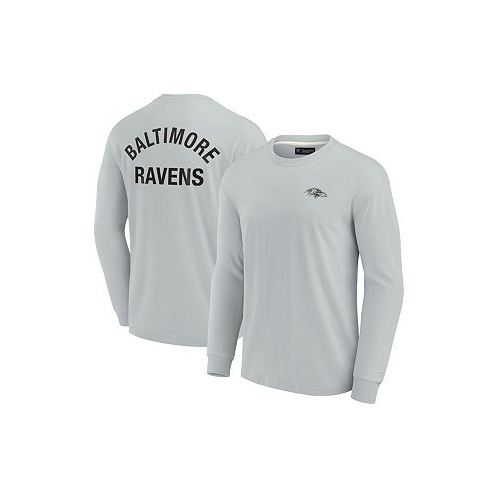 Fanatics Signature Mens and Womens Gray Baltimore Ravens Super Soft Long Sleeve T-shirt
