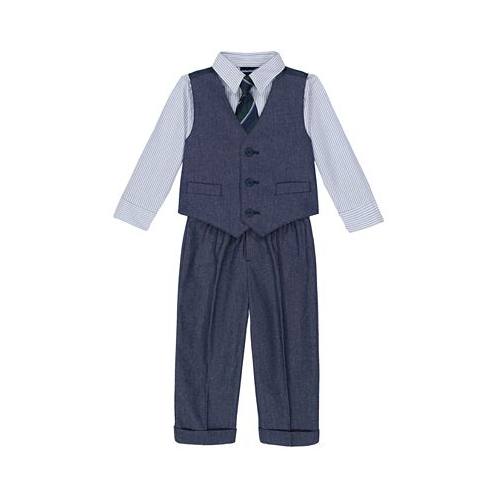 Nautica Baby Boys Iridescent Twill Vest Shirt Tie and Pants Set