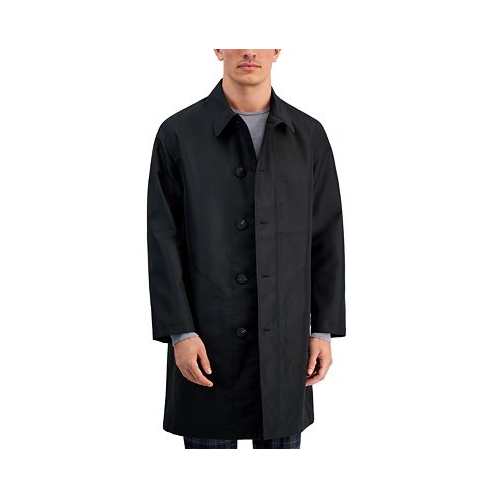 HUGO Mens Relaxed-Fit Black Coat