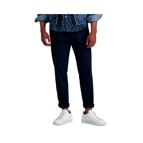Haggar Mens Slim-Fit Life Khaki Comfort Pants