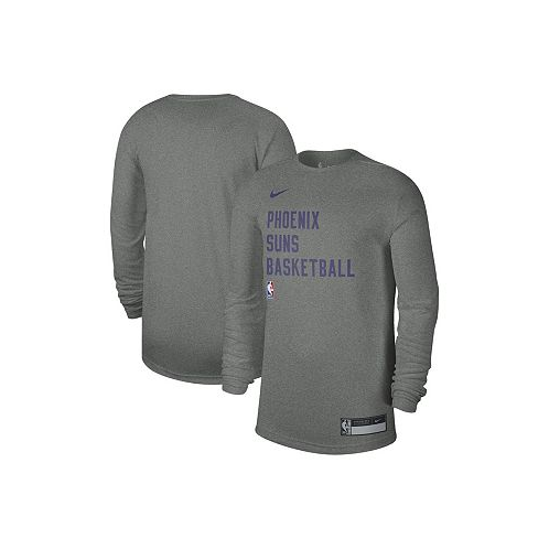 Nike Mens and Womens Heather Gray Phoenix Suns 2023 Legend On-Court Practice long sleeve