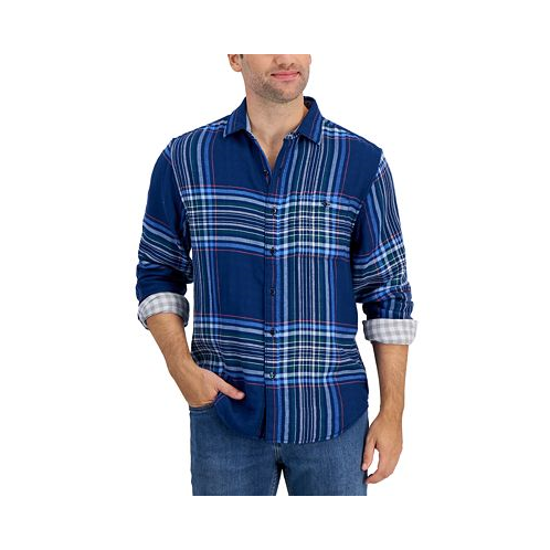 Tommy Bahama Mens Perfect Duo Yarn-Dyed Double-Weave Plaid Button-Down Shirt