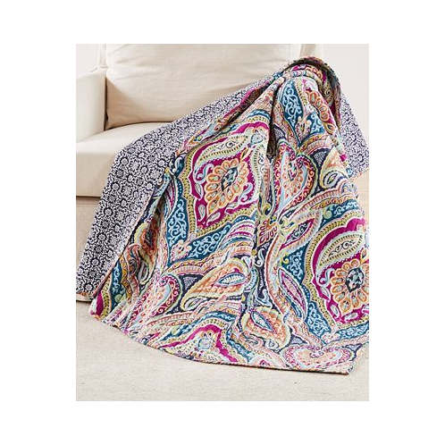Levtex Magnolia Paisley Tapestry Reversible Quilted Throw 50 x 60