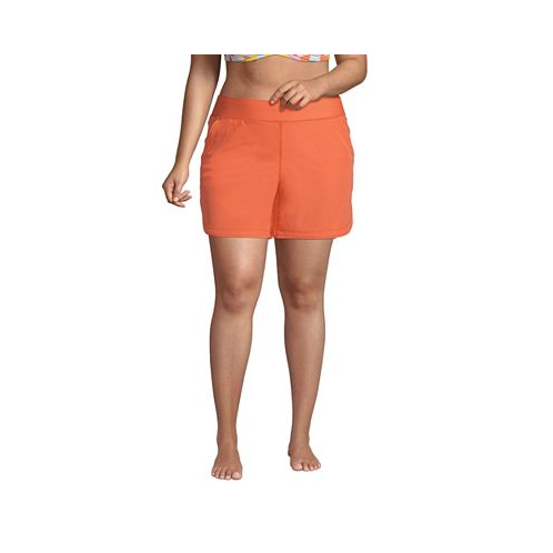 Lands End Plus Size 5 Quick Dry Swim Shorts with Panty