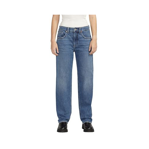 Silver Jeans Co. Womens Low 5 Mid Rise Straight Leg Jeans