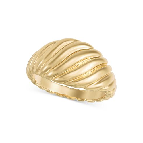 On 34th Gold-Tone Textured Crescent Statement Ring