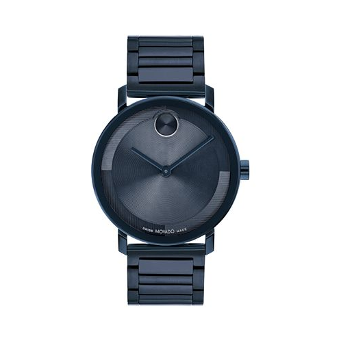 Movado Mens Bold Evolution 2.0 Swiss Quartz Ionic Plated Blue Steel Watch 40mm