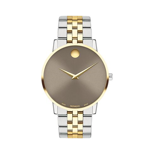 Movado Mens Museum Classic Swiss Quartz Two-Tone Stainless Steel Yellow PVD Watch 40mm